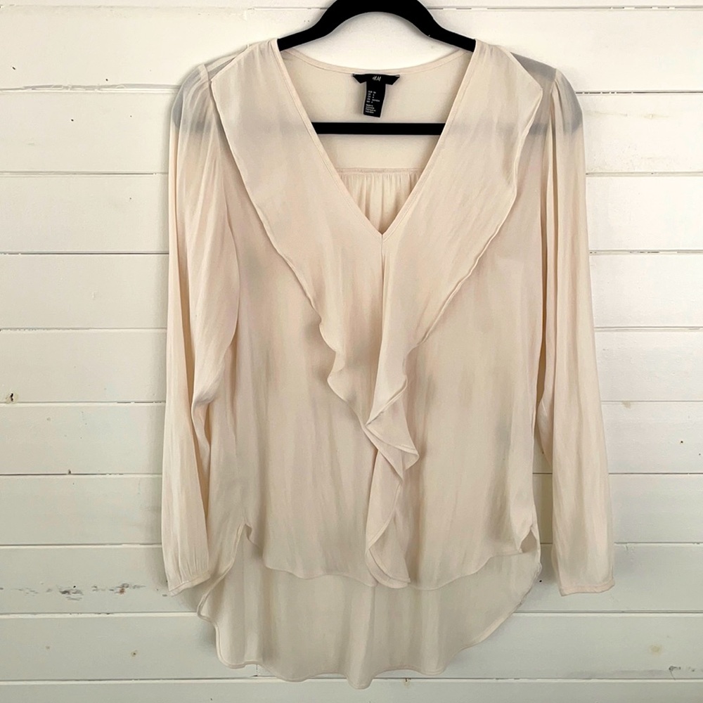 H&M Ivory Blouse Sz 4